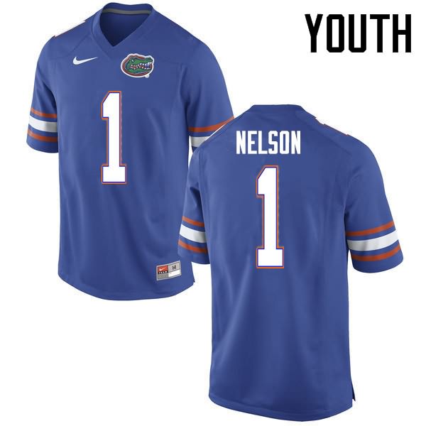 NCAA Florida Gators Reggie Nelson Youth #1 Nike Blue Stitched Authentic College Football Jersey SBU0364QP